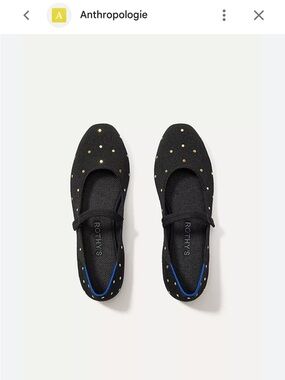 Rothy's THE SQUARE MARY JANE Studded Black